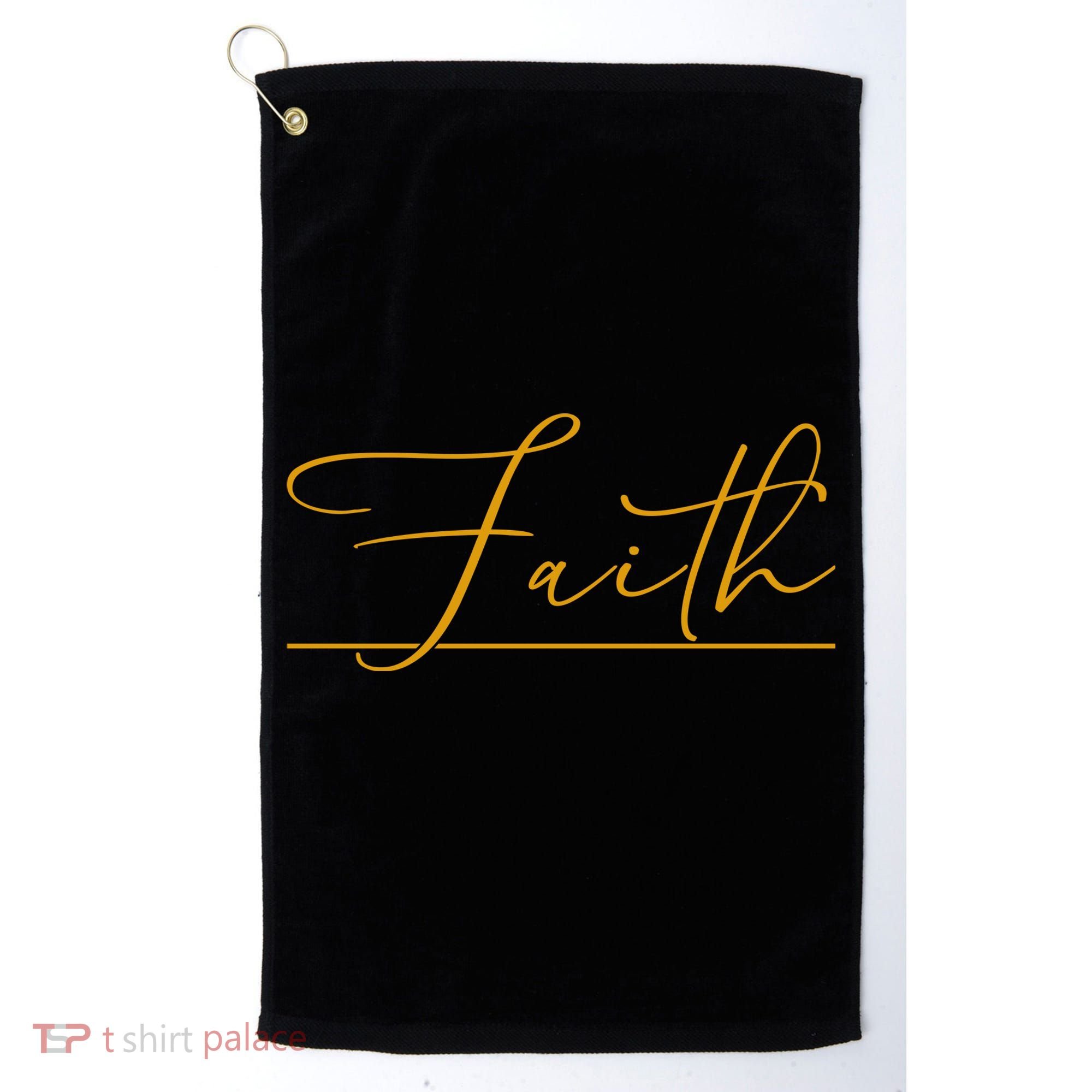 Faith Yellow Christian Golf Towel