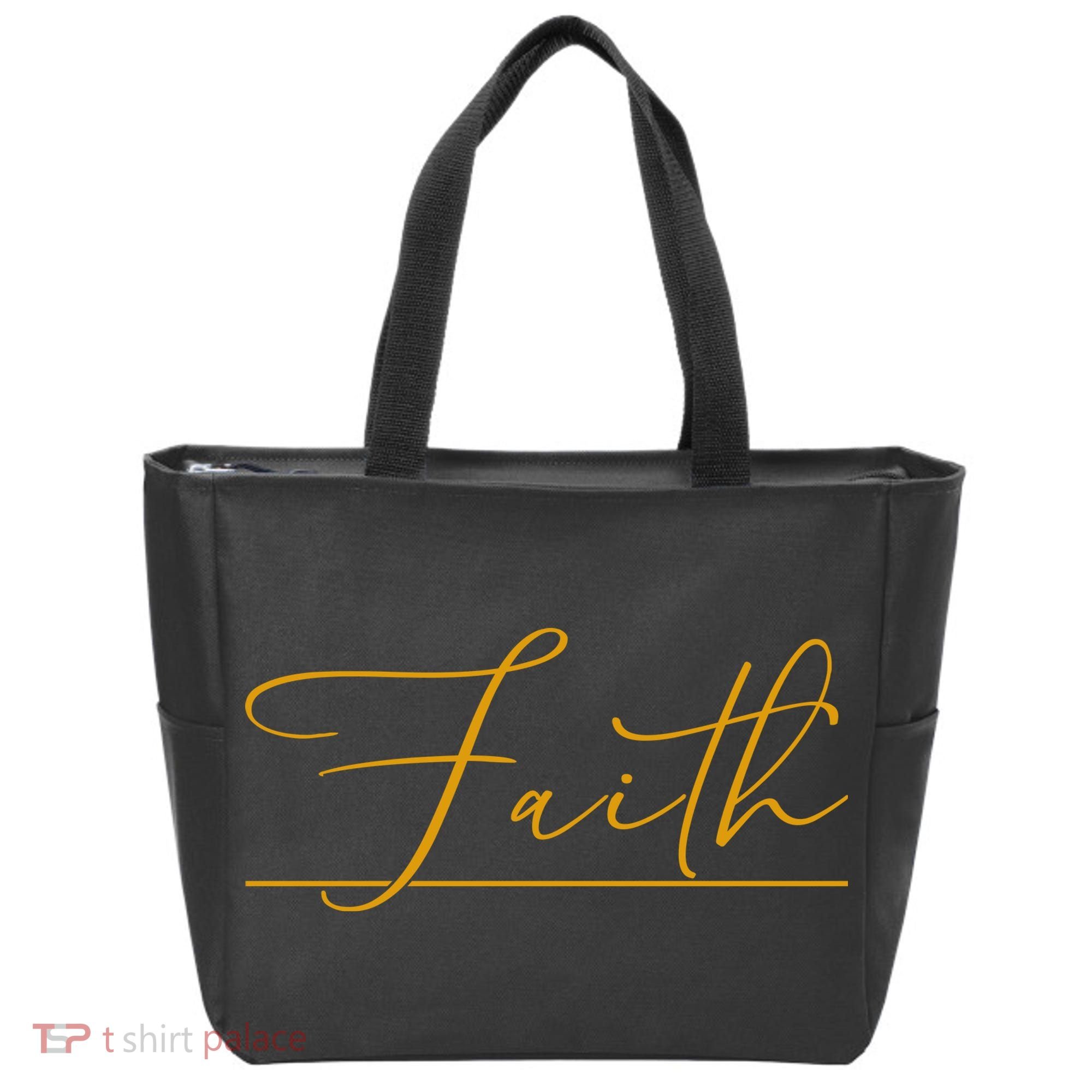 Faith Yellow Christian Tote Bag