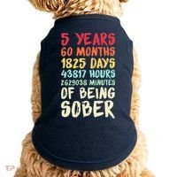 Five Years Clean Addiction Recovery 5 Years Sober Doggie Tank thumb 0