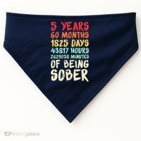 Five Years Clean Addiction Recovery 5 Years Sober USA-Made Doggie Bandana thumb 0