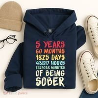 Five Years Clean Addiction Recovery 5 Years Sober Hoodie thumb 4