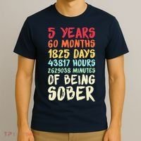 Five Years Clean Addiction Recovery 5 Years Sober T-Shirt thumb 3