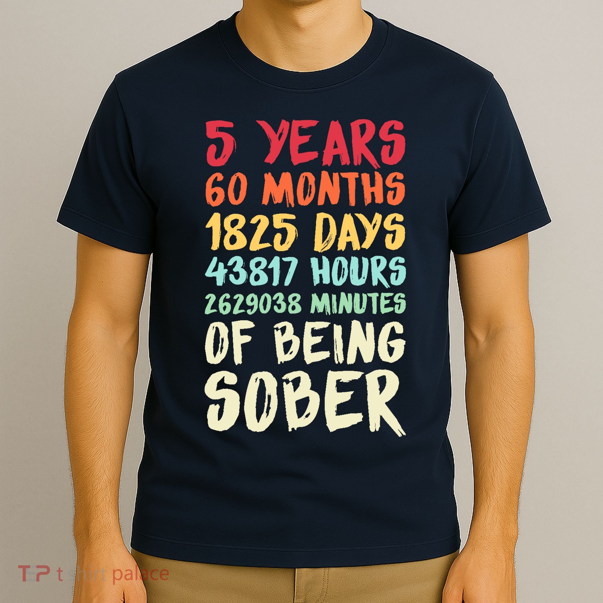 Five Years Clean Addiction Recovery 5 Years Sober T-Shirt