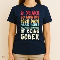 Five Years Clean Addiction Recovery 5 Years Sober T-Shirt thumb 4