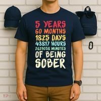 Five Years Clean Addiction Recovery 5 Years Sober T-Shirt thumb 6