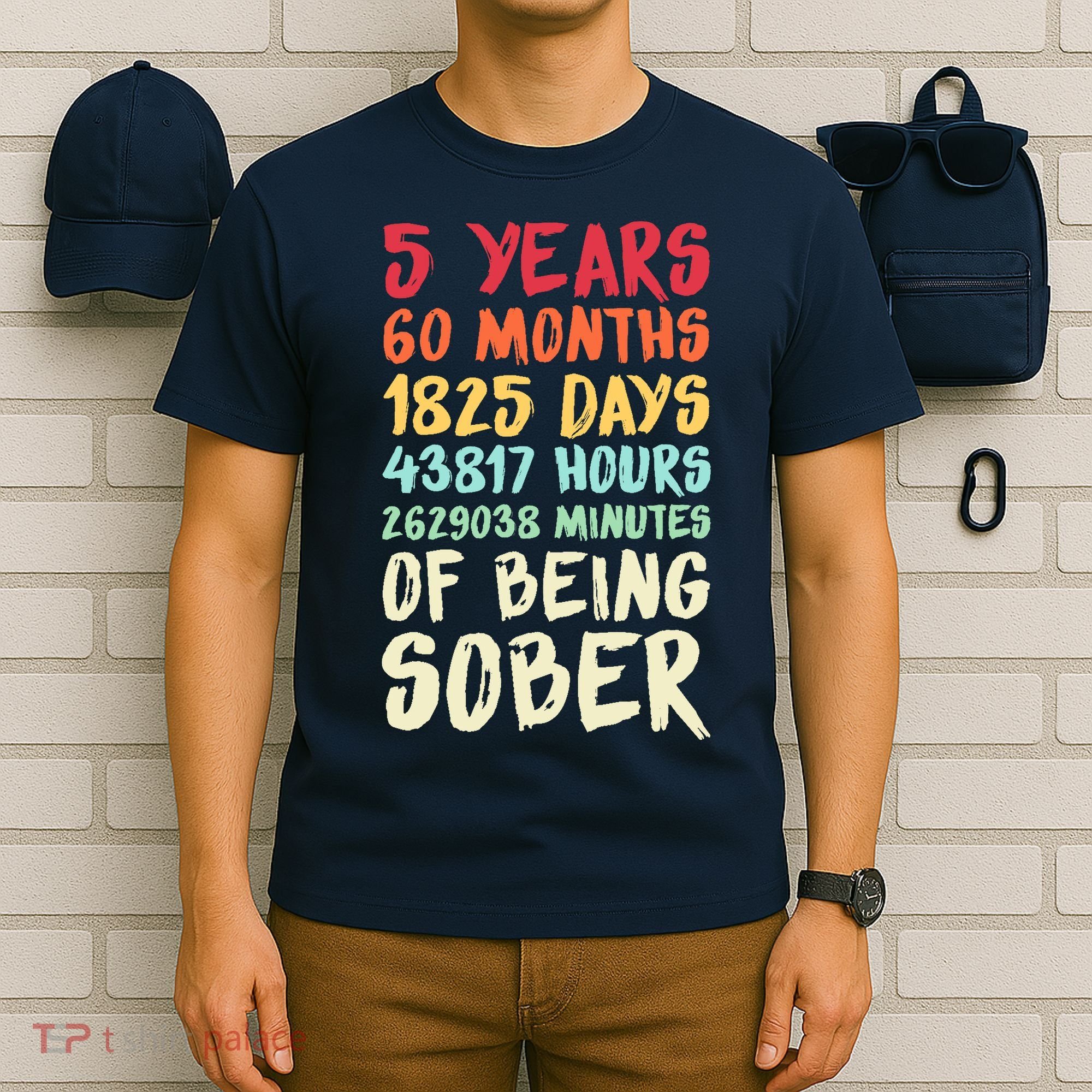 Five Years Clean Addiction Recovery 5 Years Sober T-Shirt