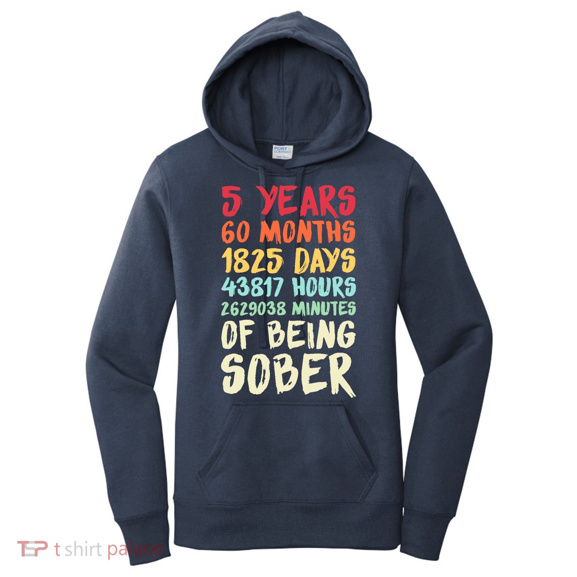 Five Years Clean Addiction Recovery 5 Years Sober Women's Hoodie