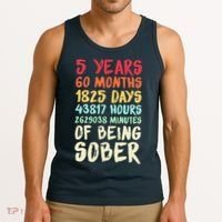 Five Years Clean Addiction Recovery 5 Years Sober Tank Top thumb 3