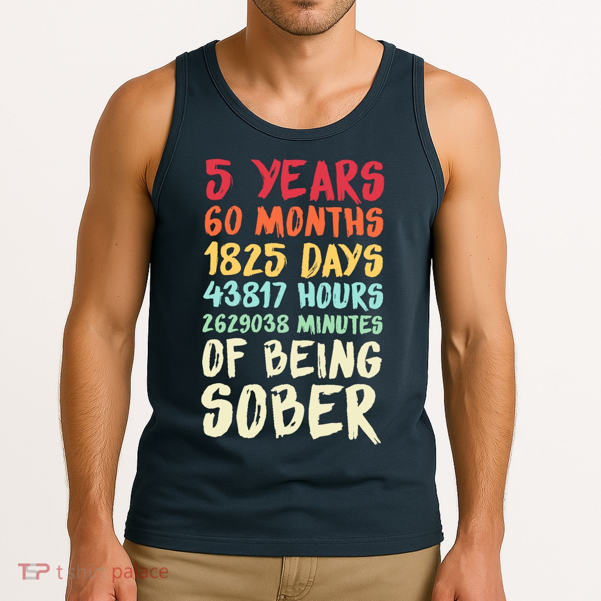 Five Years Clean Addiction Recovery 5 Years Sober Tank Top