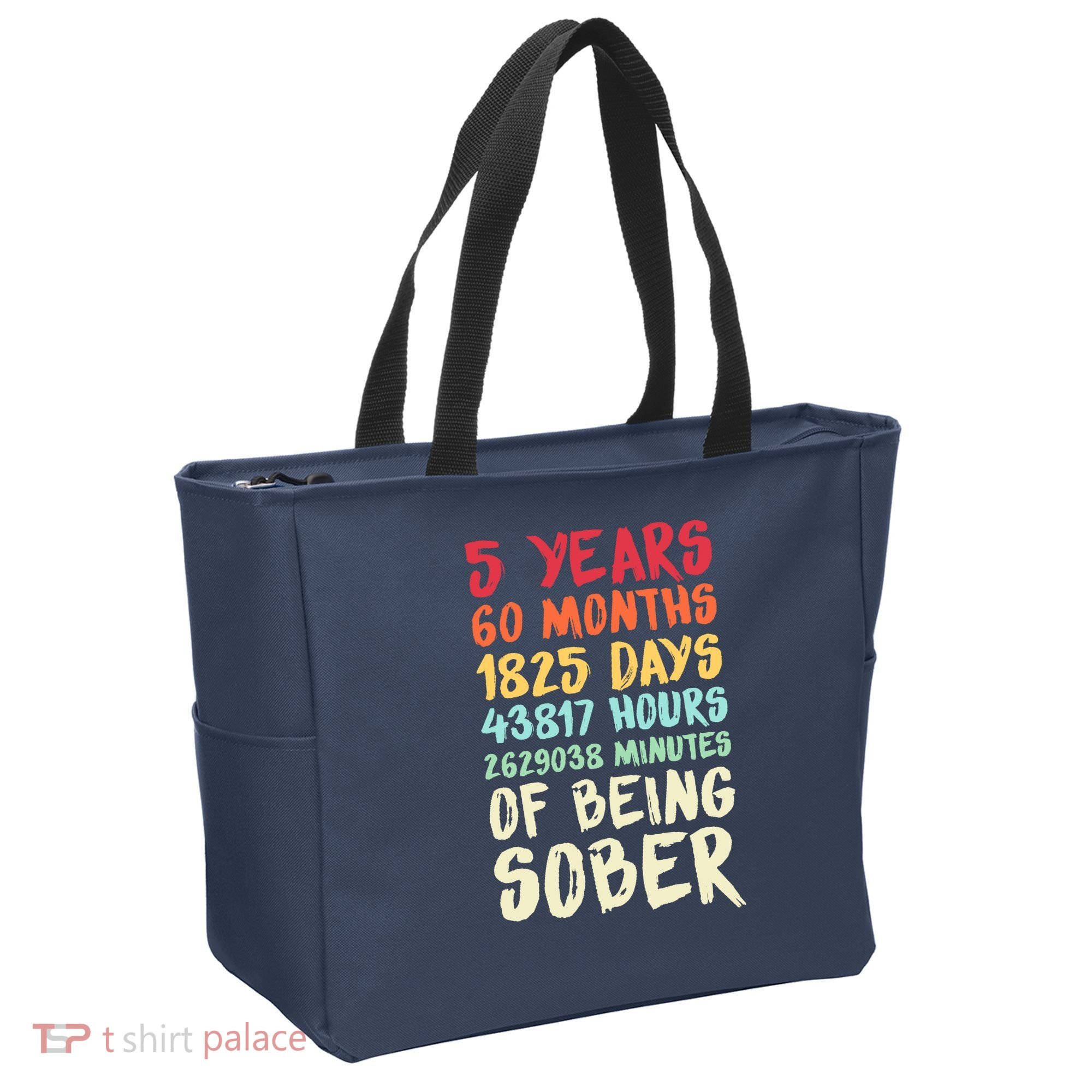 Five Years Clean Addiction Recovery 5 Years Sober Tote Bag