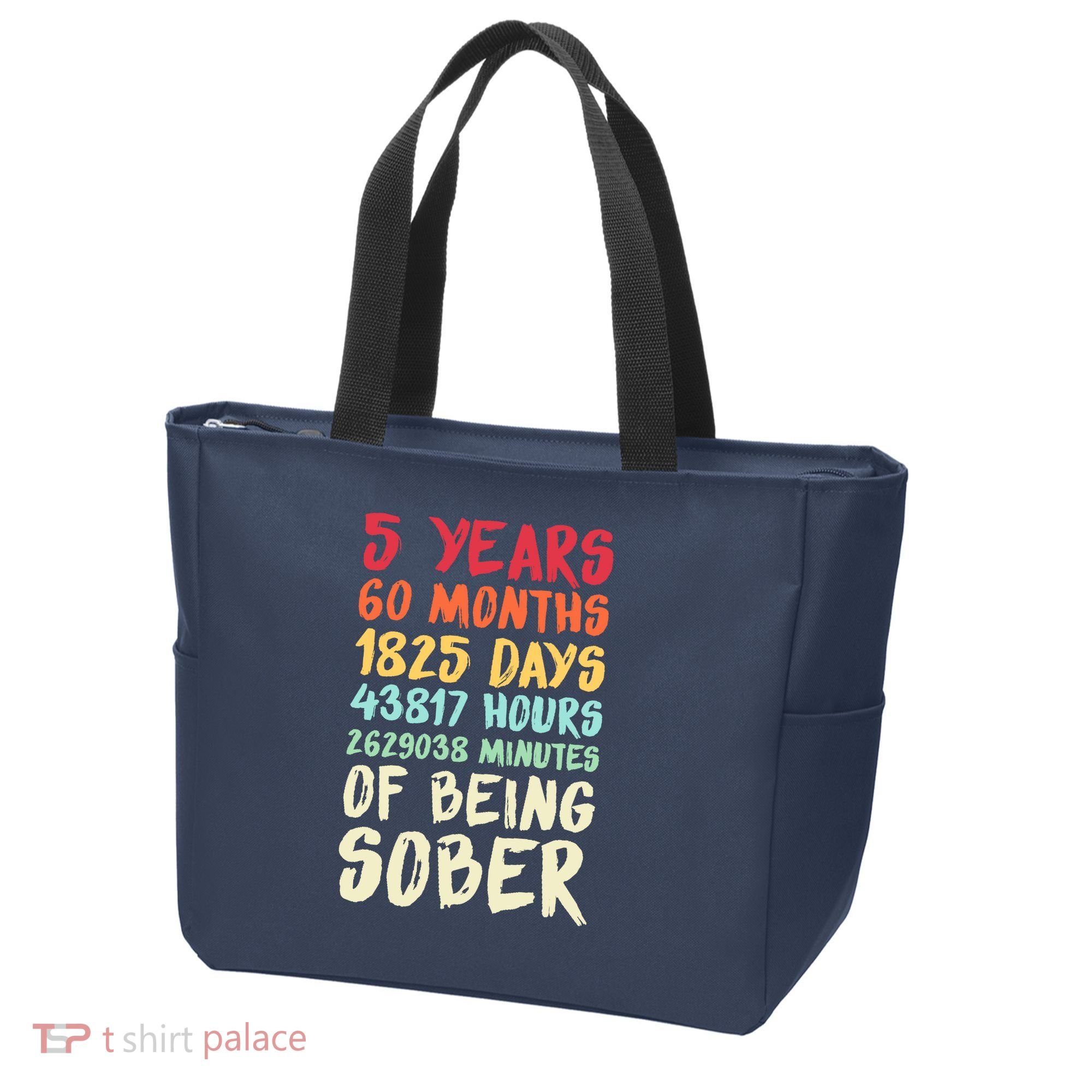 Five Years Clean Addiction Recovery 5 Years Sober Tote Bag