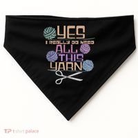 Funny Yarn Crafting Saying Knitting Crochet TShirt USA-Made Doggie Bandana thumb 0