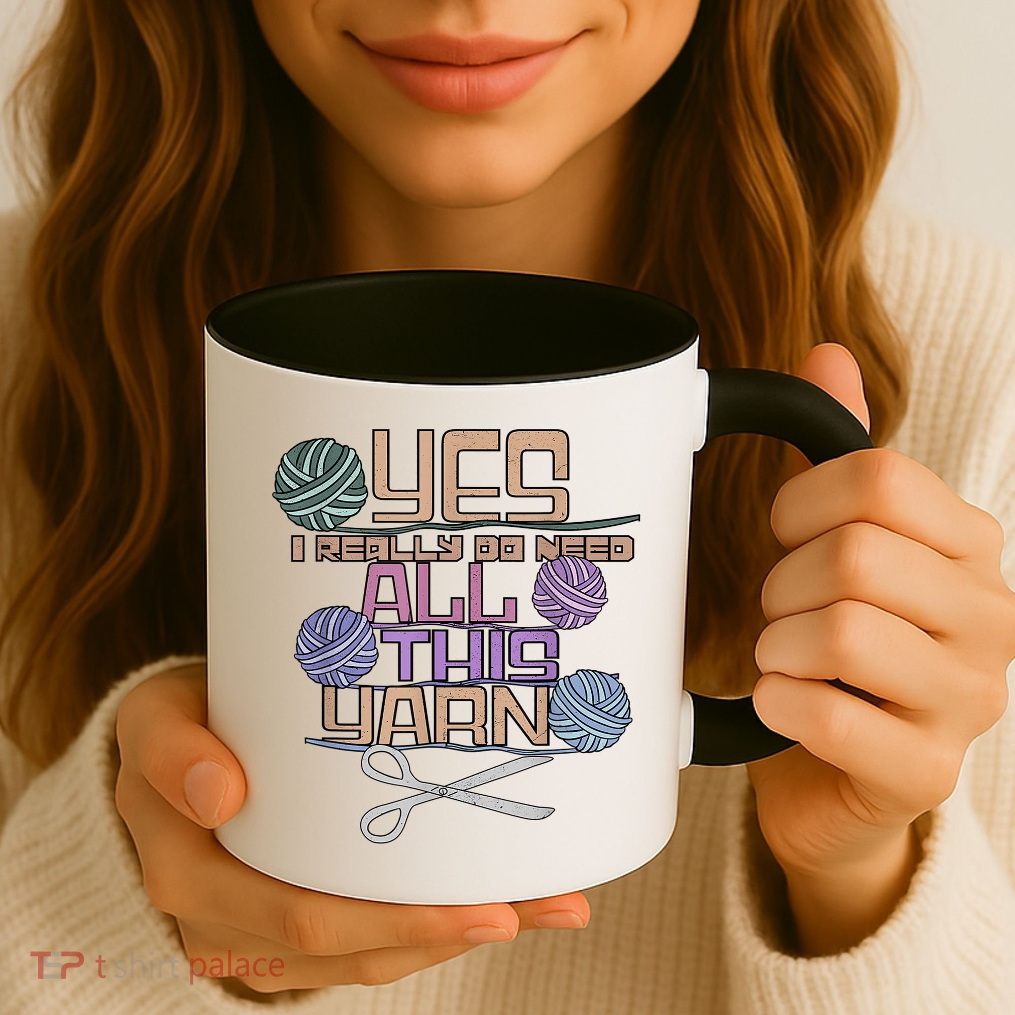 Funny Yarn Crafting Saying Knitting Crochet TShirt Coffee Mug