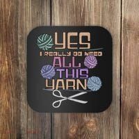 Funny Yarn Crafting Saying Knitting Crochet TShirt Coaster thumb 0