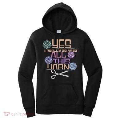 Funny Yarn Crafting Saying Knitting Crochet TShirt Women's Hoodie