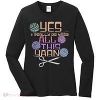 Funny Yarn Crafting Saying Knitting Crochet TShirt Women's Long Sleeve Shirt thumb 0