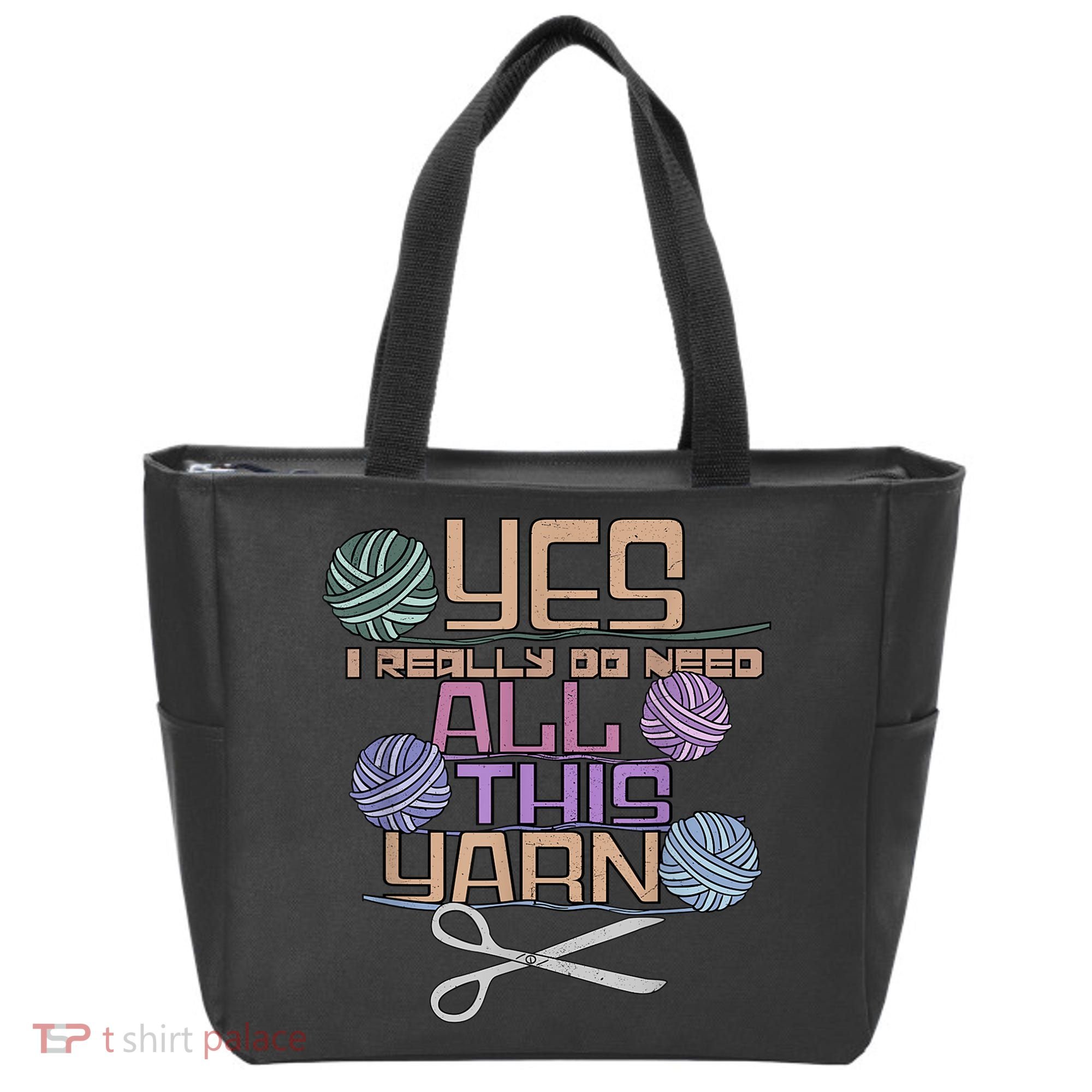 Funny Yarn Crafting Saying Knitting Crochet TShirt Tote Bag