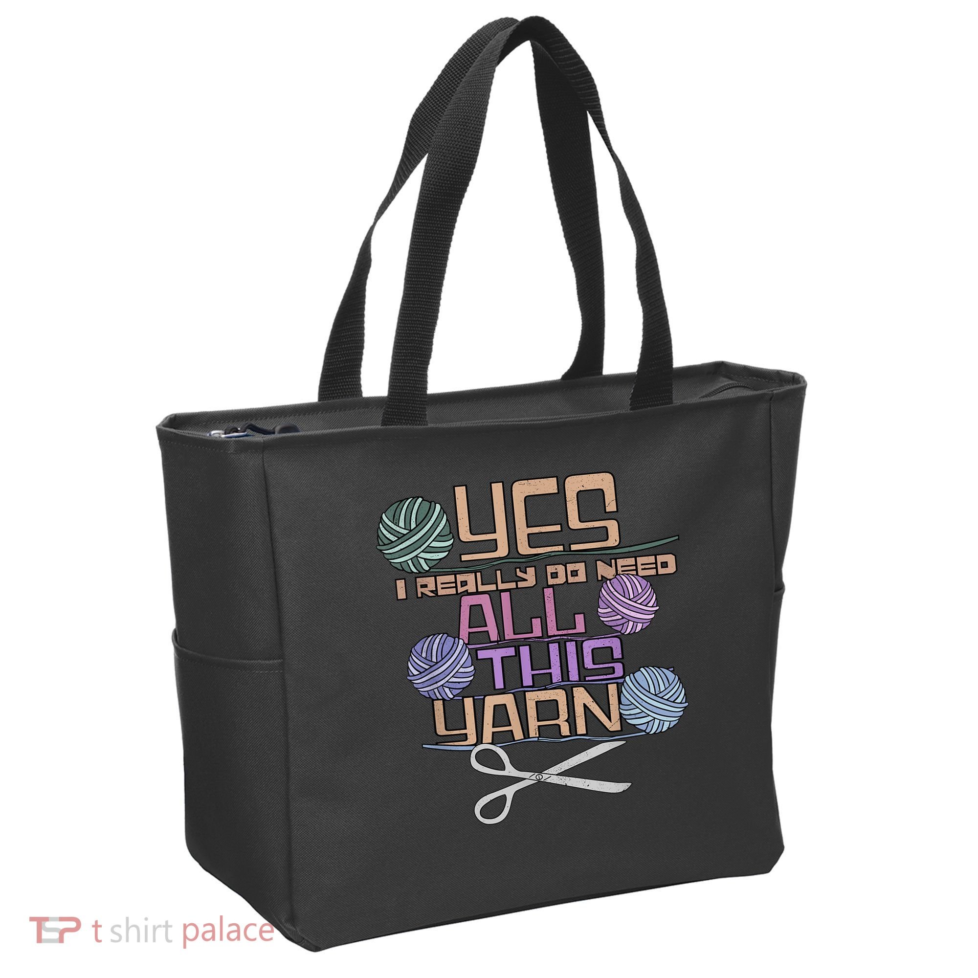 Funny Yarn Crafting Saying Knitting Crochet TShirt Tote Bag