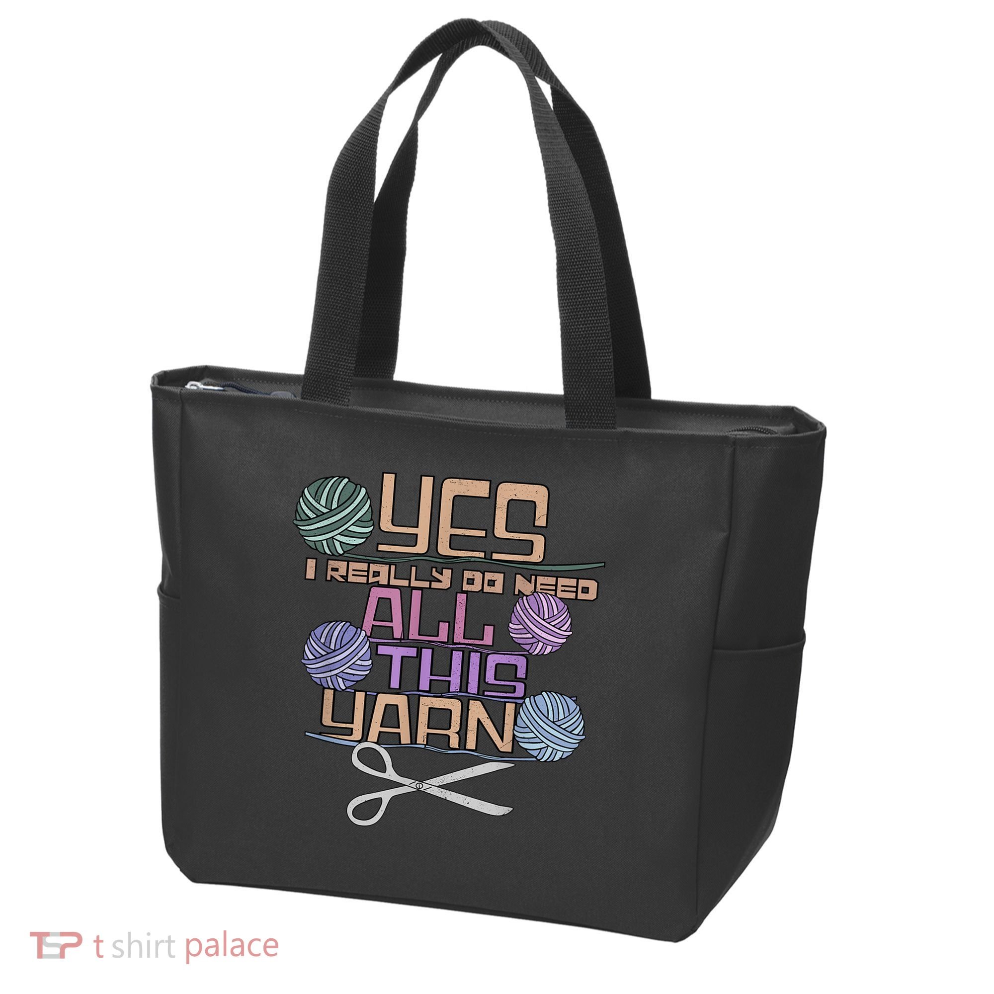 Funny Yarn Crafting Saying Knitting Crochet TShirt Tote Bag