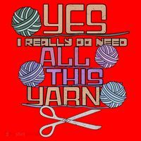 Funny Yarn Crafting Saying Knitting Crochet TShirt Santa Hat thumb 1