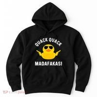 Funny Yellow Crazy Rubber Duck Madafakas Quack Quack Hoodie thumb 0