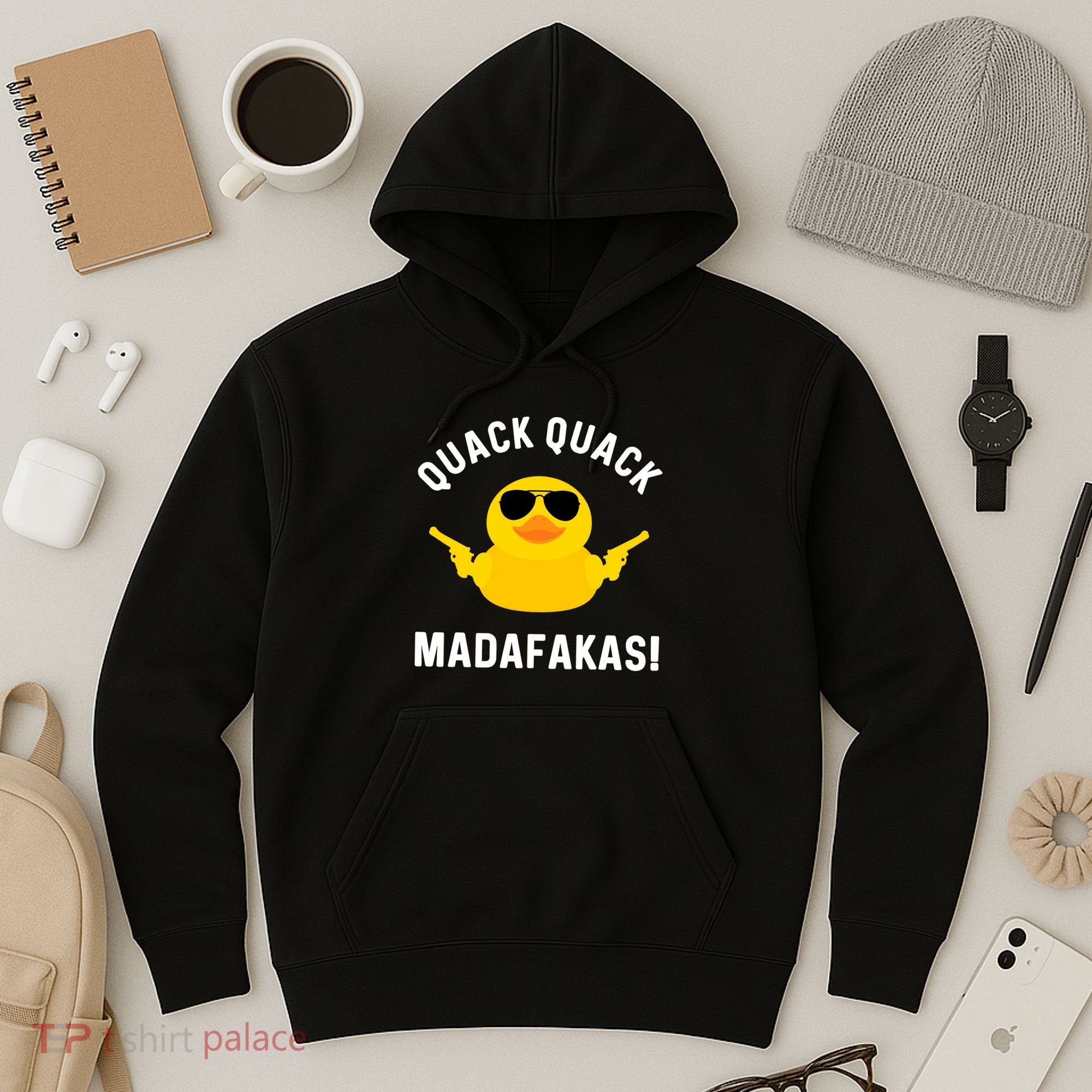 Funny Yellow Crazy Rubber Duck Madafakas Quack Quack Hoodie