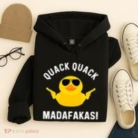 Funny Yellow Crazy Rubber Duck Madafakas Quack Quack Hoodie thumb 4