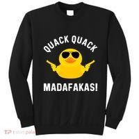 Funny Yellow Crazy Rubber Duck Madafakas Quack Quack Sweatshirt thumb 0