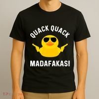 Funny Yellow Crazy Rubber Duck Madafakas Quack Quack T-Shirt thumb 3