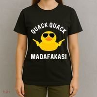 Funny Yellow Crazy Rubber Duck Madafakas Quack Quack T-Shirt thumb 4