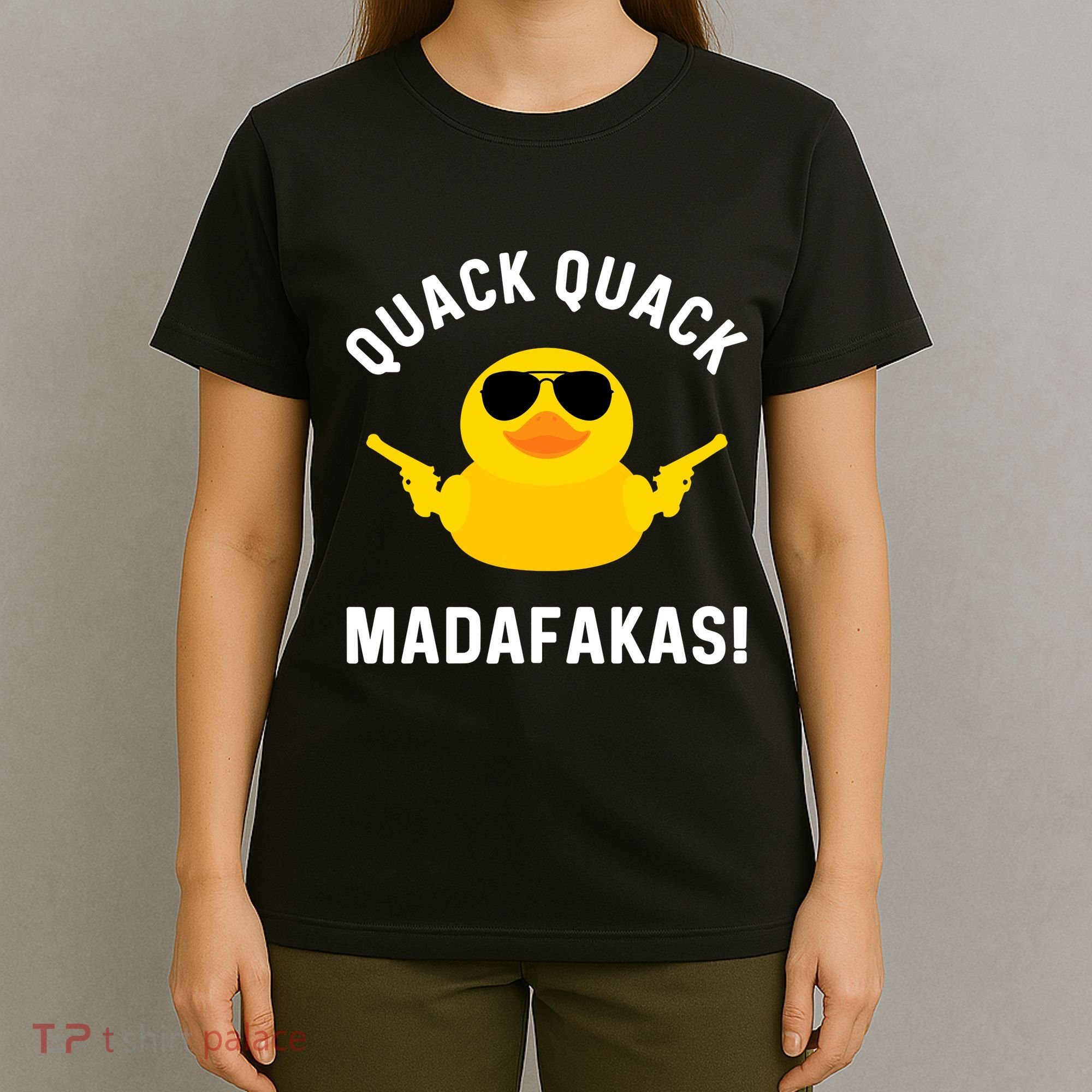 Funny Yellow Crazy Rubber Duck Madafakas Quack Quack T-Shirt