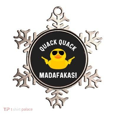 Funny Yellow Crazy Rubber Duck Madafakas Quack Quack Ornament