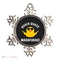 Funny Yellow Crazy Rubber Duck Madafakas Quack Quack Ornament thumb 0