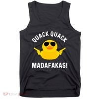 Funny Yellow Crazy Rubber Duck Madafakas Quack Quack Tank Top thumb 0