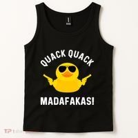 Funny Yellow Crazy Rubber Duck Madafakas Quack Quack Tank Top thumb 2