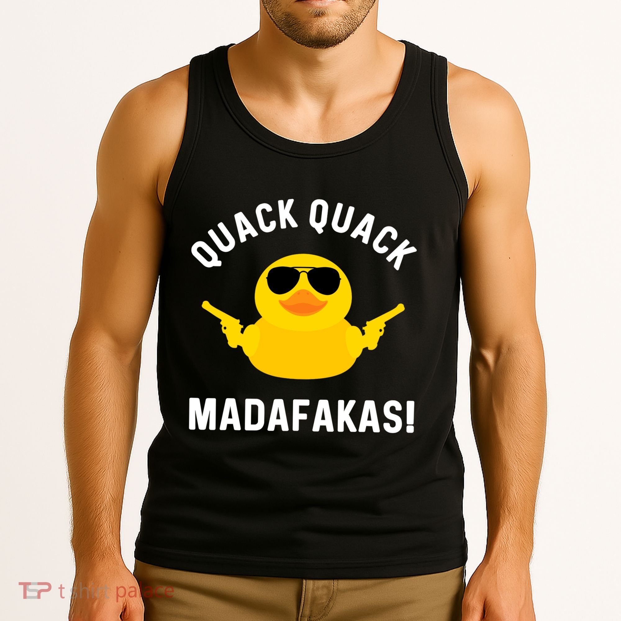 Funny Yellow Crazy Rubber Duck Madafakas Quack Quack Tank Top