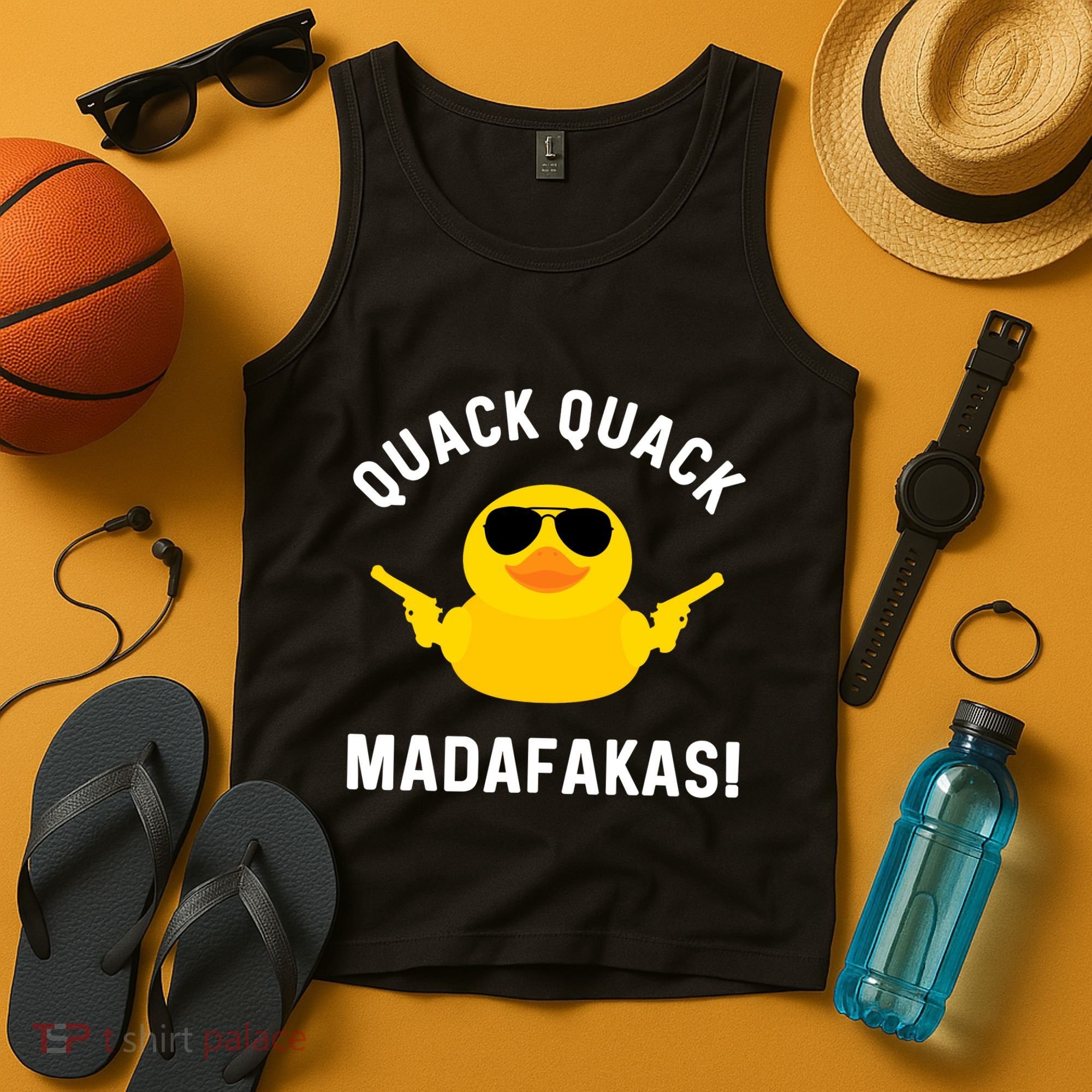 Funny Yellow Crazy Rubber Duck Madafakas Quack Quack Tank Top