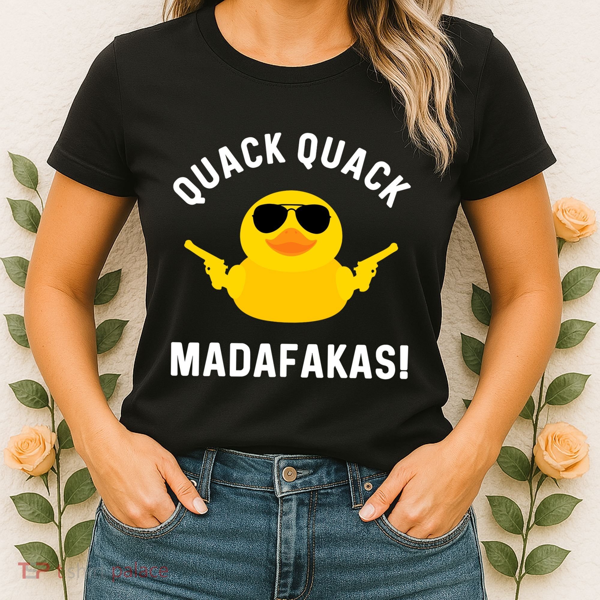 Funny Yellow Crazy Rubber Duck Madafakas Quack Quack Women's T-Shirt