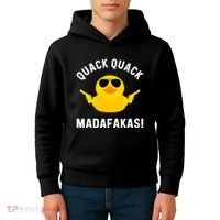 Funny Yellow Crazy Rubber Duck Madafakas Quack Quack Kids Hoodie thumb 4