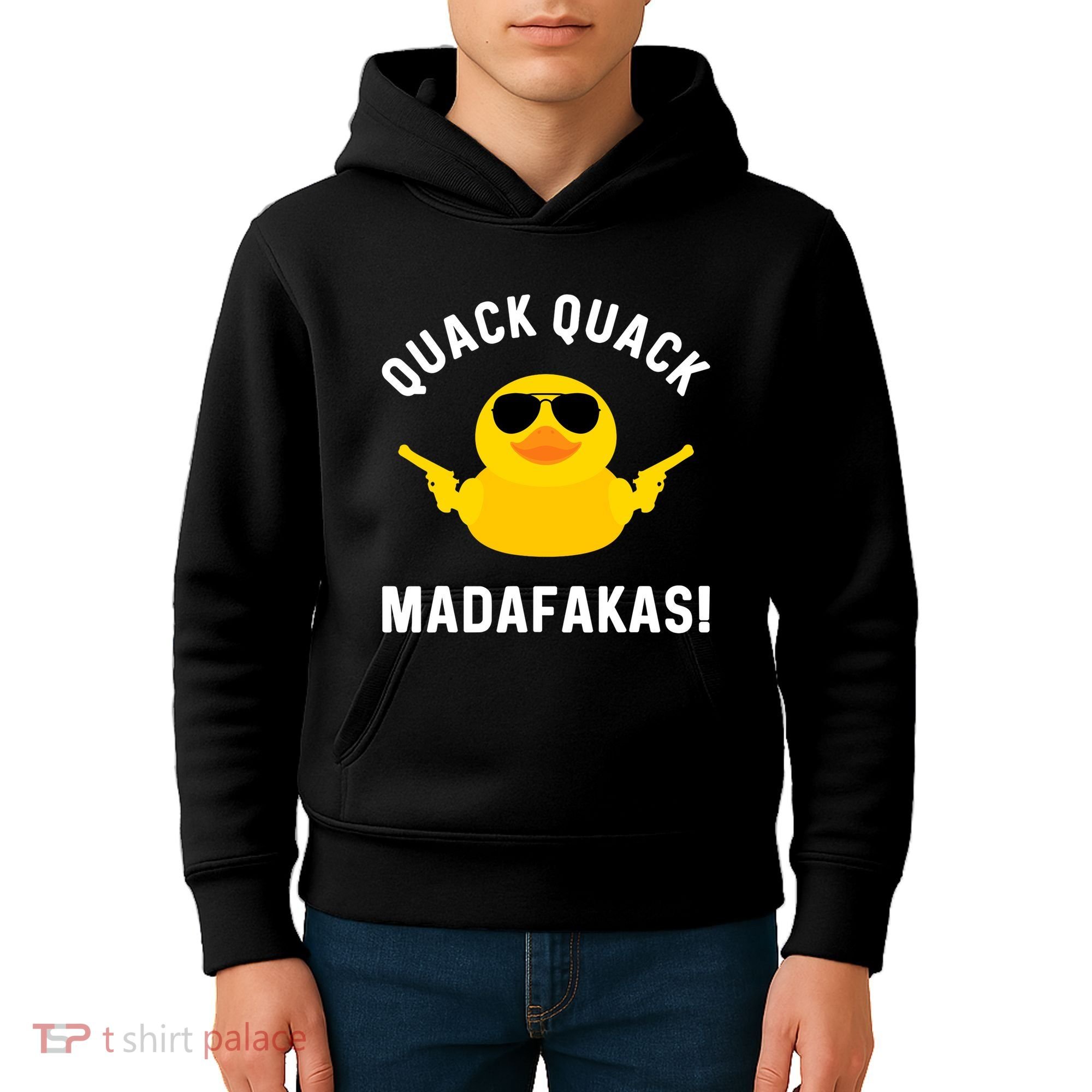 Funny Yellow Crazy Rubber Duck Madafakas Quack Quack Kids Hoodie