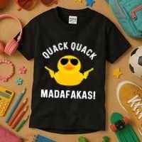 Funny Yellow Crazy Rubber Duck Madafakas Quack Quack Kids T-Shirt thumb 3