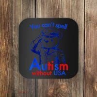 Funny You CanT Spell Autism Without Usa Coaster thumb 0