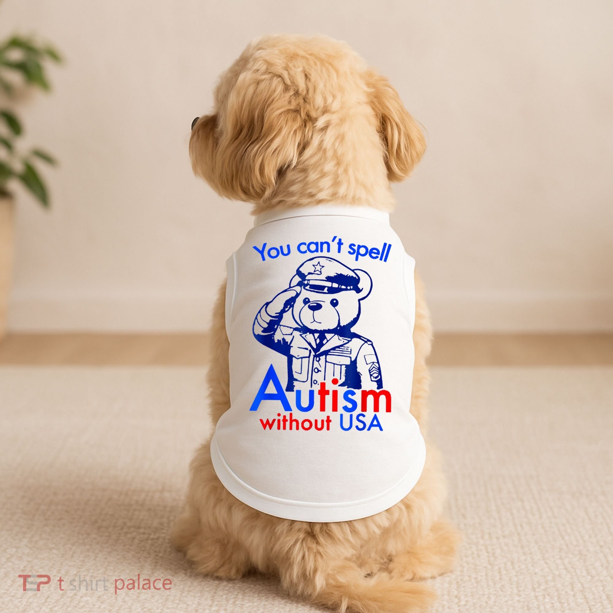 Funny You CanT Spell Autism Without Usa Doggie Tank