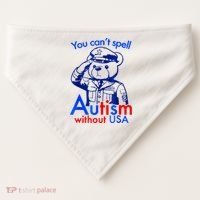 Funny You CanT Spell Autism Without Usa USA-Made Doggie Bandana thumb 0