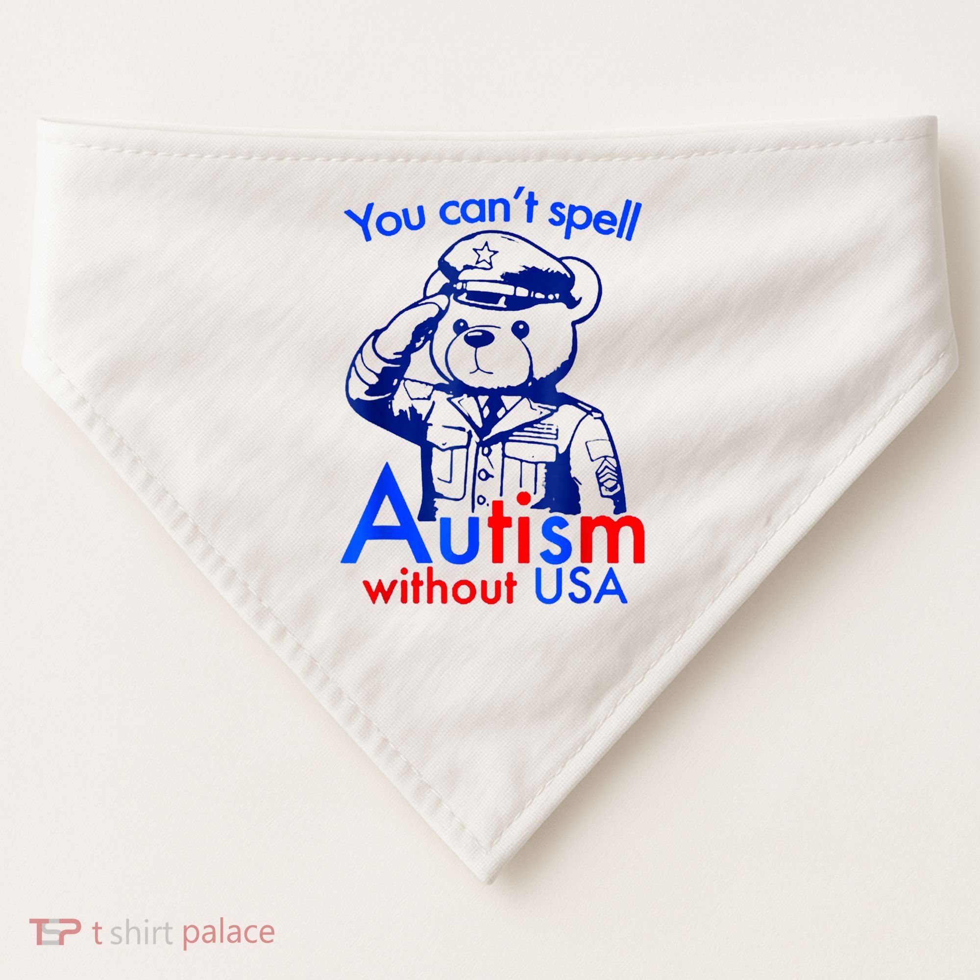 Funny You CanT Spell Autism Without Usa USA-Made Doggie Bandana