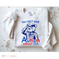 Funny You CanT Spell Autism Without Usa Sweatshirt thumb 2