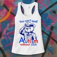 Funny You CanT Spell Autism Without Usa Women's Tank Top thumb 3