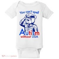 Funny You CanT Spell Autism Without Usa Baby Bodysuit thumb 0