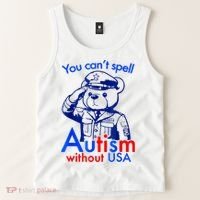 Funny You CanT Spell Autism Without Usa Tank Top thumb 2