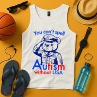 Funny You CanT Spell Autism Without Usa Tank Top thumb 4